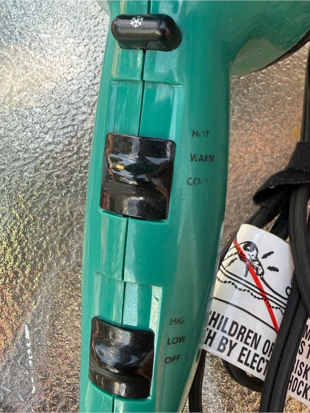 Revlon Teal Hair Dryer with Black Accents